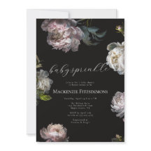 Baby in Bloom Peony Dark Floral Baby Sprinkle