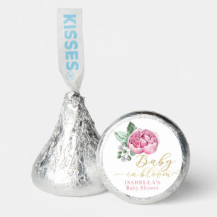 Baby in Bloom Pink and Gold Floral Girl Baby Showe Hershey®'s Kisses®