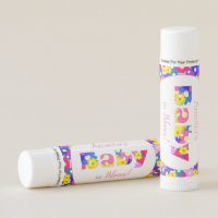 Baby in Bloom Pink Baby Shower Favor  Lip Balm