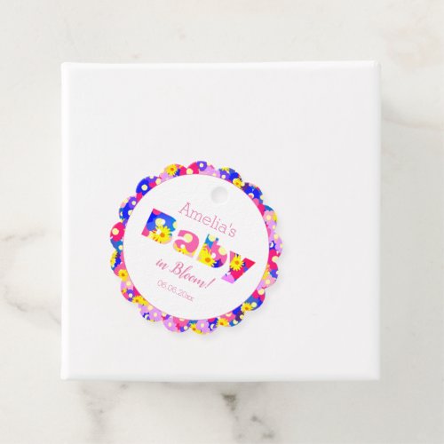 Baby in Bloom Pink Baby Shower Favor Tags