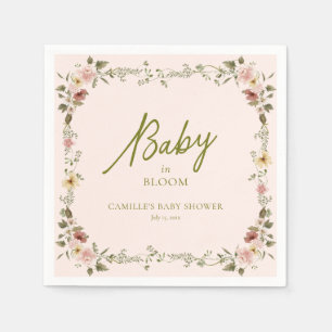 Baby in Bloom Pink Baby Shower Napkins