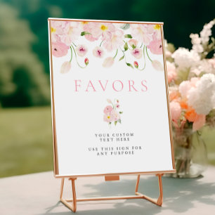 Baby In Bloom Pink Baby Shower Table Sign