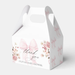 Baby In Bloom Pink Bow Baby Shower Favor Boxes
