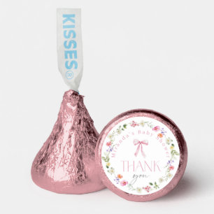 Baby in Bloom Pink Bow Baby shower Thank you Hershey®'s Kisses®
