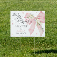 Baby In Bloom Pink Bow Baby Shower Welcome