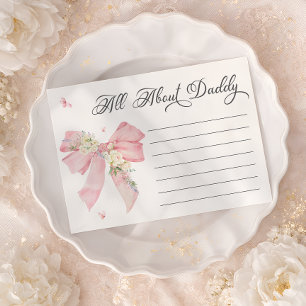 Baby In Bloom Pink Bow Floral All About Daddy Enclosure Card