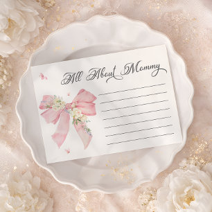 Baby In Bloom Pink Bow Floral All About Mommy Enclosure Card