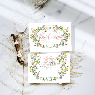 Baby in Bloom Pink Bow Floral Girl Baby Shower Enclosure Card