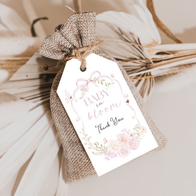 Baby in Bloom Pink Bow Gift Tag (Creator Uploaded)