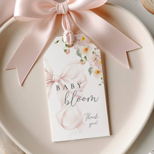 Baby in Bloom Pink Bow Gift Tags