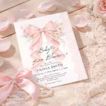 Baby in Bloom Pink Bow Girl Baby Shower