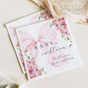Baby in Bloom Pink Bow Napkins