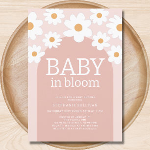 Baby in Bloom Pink Daisy Baby Shower Invitation