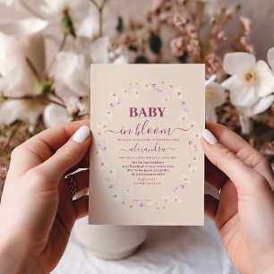 Baby in Bloom Pink Daisy Baby Shower Invitation