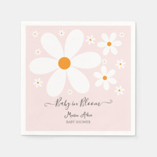 Baby in Bloom Pink Daisy Baby Shower Invitation Napkins