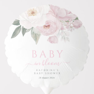 baby in bloom pink floral baby shower balloon