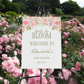 Baby In Bloom Pink Floral Baby Shower Foam Board