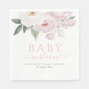 baby in bloom pink floral baby shower napkins