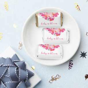 Baby in Bloom Pink Floral Baby Shower Watercolor Hershey's Miniatures
