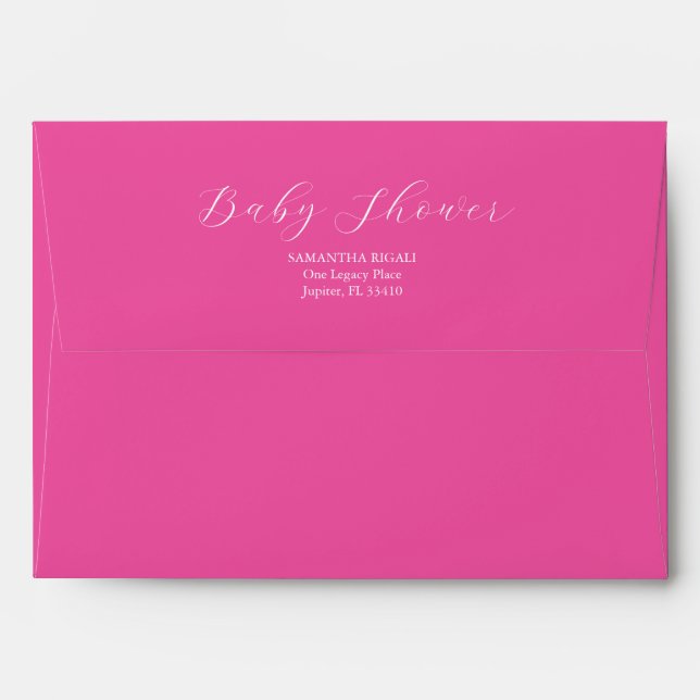 Baby in Bloom Pink Floral Custom Shower Envelope (Back (Top Flap))