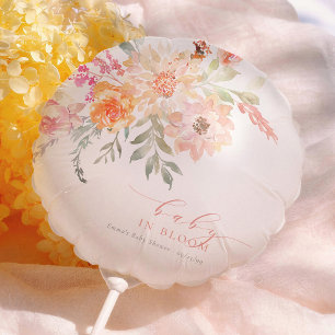 Baby In Bloom Pink Floral Girl Baby Shower Balloon