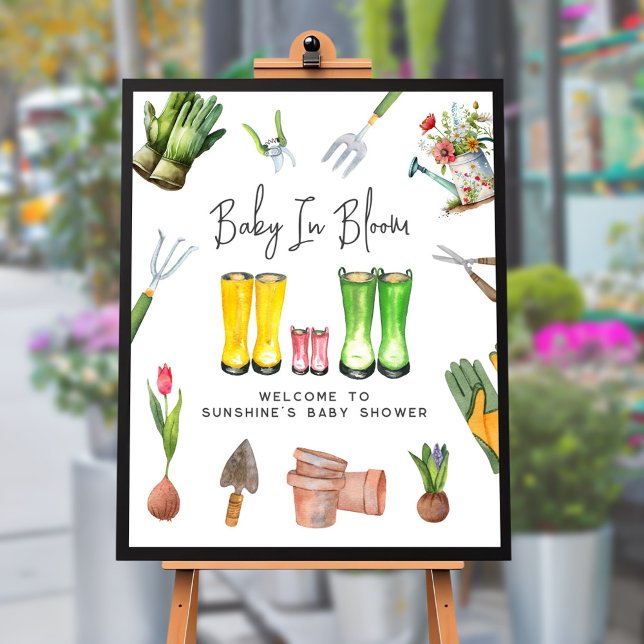 Baby In Bloom Pink Rain Boots Baby Shower Welcome Foam Board (Creator Uploaded)