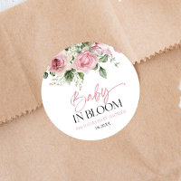 Baby In Bloom Pink Rose Floral Baby Shower
