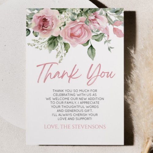 Baby In Bloom Pink Rose Floral Baby Shower
