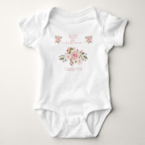 Baby in Bloom Pink Rose Floral Bodysuit