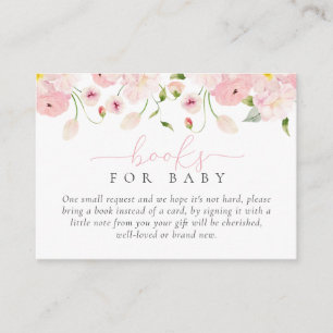 Baby In Bloom Pink Shower Books for Baby Enclosure Card