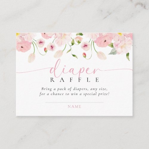 Baby In Bloom Pink Shower Diaper Raffle