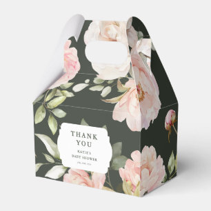 Baby in Bloom Pink Watercolor Floral Baby Shower Favor Boxes