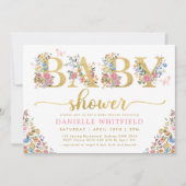 Baby in Bloom Pretty Wildflower Garden Shower Invi Invitation (Front)