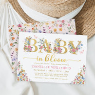 Baby in Bloom Pretty Wildflower Garden Shower Invitation