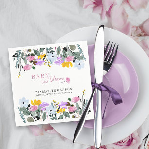 Baby in Bloom Pretty Wildflower Lawn Napkins