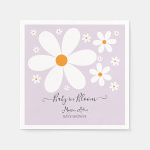 Baby in Bloom purple Daisy Baby Shower Napkins