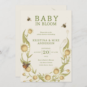 Baby in Bloom QR Code Shower Invitation