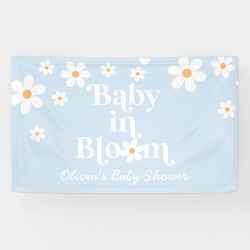 Baby in Bloom Retro Daisy boho baby shower Banner