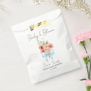 Baby In Bloom Ribbon l Zinnia Seeds Baby Shower Favor Bag