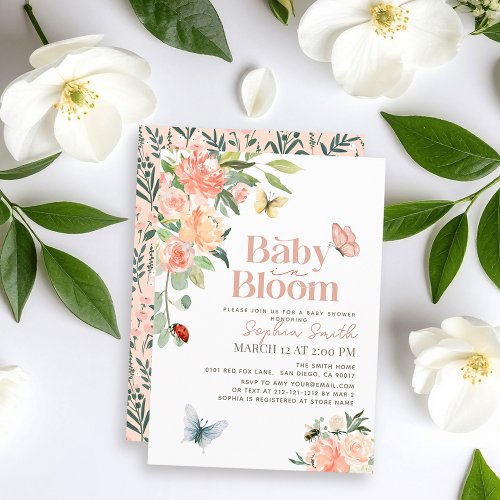 Baby in Bloom Roses & Butterflies Girl Baby Shower