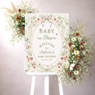 Baby in Bloom Rustic Floral Baby Shower Welcome  Foam Board