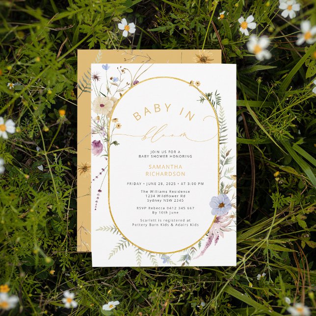 Baby in Bloom Rustic Wildflower Baby Shower Invitation (Creator Uploaded)