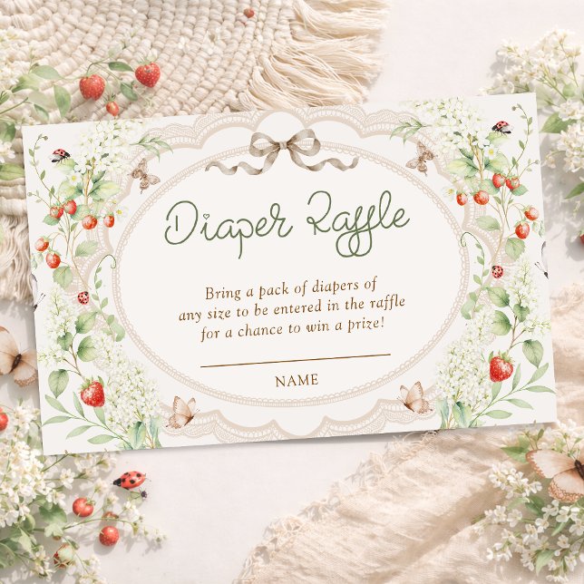 Baby in Bloom Rustic Wildflower Diaper Raffle Enclosure Card (Creator Uploaded)