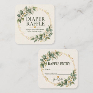 Baby in Bloom Sage Green Botani Diaper Raffle Card