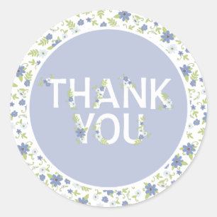 Baby in Bloom Shower Blue Vintage Flowers Boy Classic Round Sticker