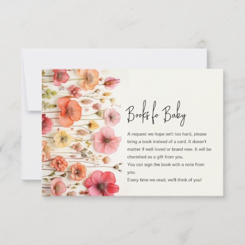 Baby in Bloom shower Books enclosure card