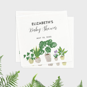 Baby in Bloom Shower Greenery Botanical Napkins