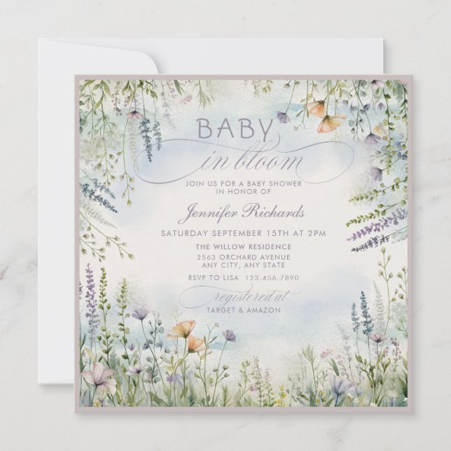 Baby in Bloom Shower Invitation (Front)