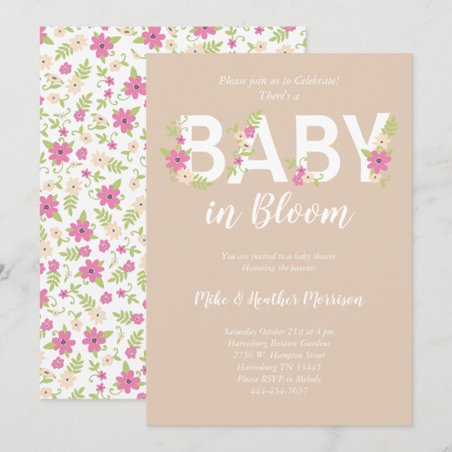 Baby in Bloom Shower Invitation (Front/Back)
