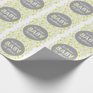 Baby in Bloom Shower Vintage Flower Gender Neutral Wrapping Paper